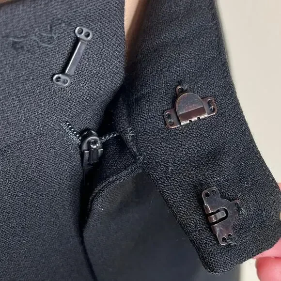 Vtg Ralph Lauren Skirt Suit 8 Womens Black Wool Skirt & Jacket Career Work 90s - Picture 6 of 11